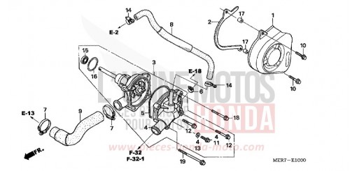 WATER PUMP (CBF600S6/SA6/N6/NA6) CBF600N6 de 2006